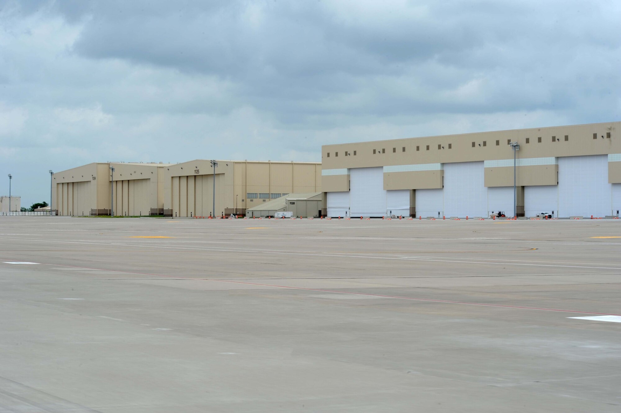 Storm clouds roll in over an empty flightline at McConnell Air Force Base, Kan., May 18, 2017. Base leadership made the decision to evacuate aircraft to keep the assets out of the way of potential severe weather. (U.S. Air Force photo/Senior Airman Tara Fadenrecht)