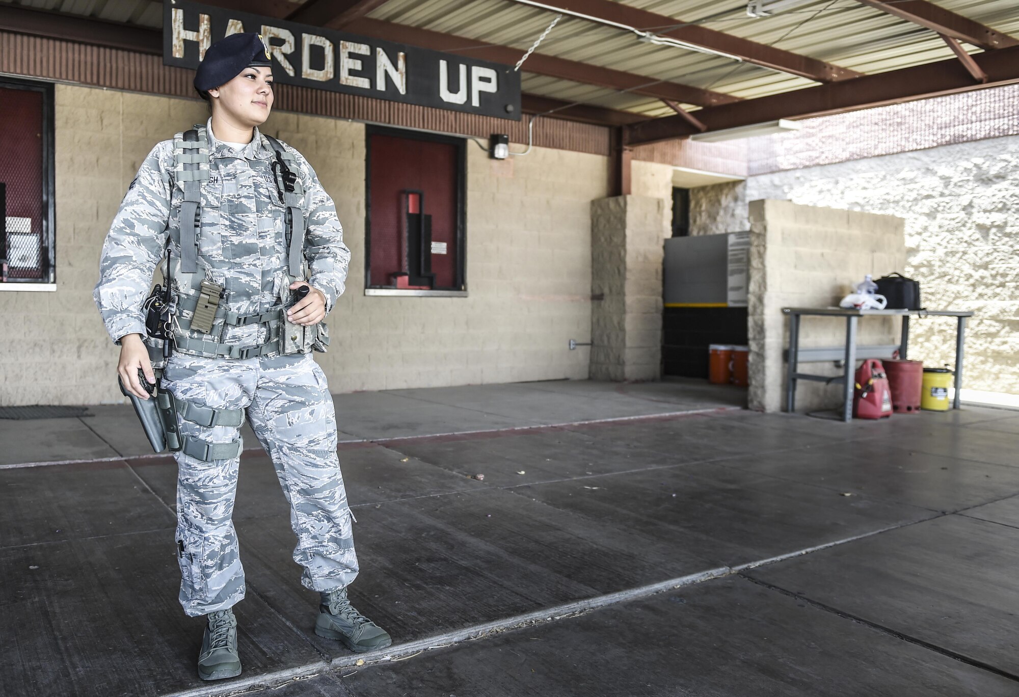 Senior Airman Alexandra Haytasingh, 49th Security Forces Squadron, finishes her shift during National Police Week at Holloman Air Force Base, N.M. on May 15, 2017. National Police Week was established in 1962 by President John F. Kennedy to pay tribute to law enforcement officers who lost their lives in the line of duty for the safety and protection of others, according to the National Peace Officer's Memorial Fund website. Ceremonies are held annually in Washington D.C., as well as in communities across the nation. (U.S. Air Force photo by Staff Sgt. Stacy Jonsgaard)    