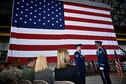 Members of the 932nd Airlift Wing Honor Guard pay respect to the flag during a flag folding ceremony for retired Lt. Col. Ralph &quot;Louie&quot; DePalma, May 6, 2017, Hangar 1, Scott Air Force Base, Illinois. The tradition of folding a United States flag gives honor to the flag and to the retired service member.   (U.S. Air Force photo by Tech. Sgt. Christopher Parr)