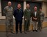 Col. Samuelson,92nd Air Refueling Wing commander (center) poses with Mayor Kieran O'Hanlon of Limerick, Ireland (4th from left), before the mayor's KC-135 Stratotanker orientation flight May 19, 2017, at Fairchild Air Force Base, Washington. The flight was to refuel several F-15E Strike Eagles from Mountian Home Air Force Base.
(U.S. Air Force Photo / Airman 1st Class Ryan Lackey)