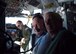 Mayor Kieran O'Hanlon of Limerick, Ireland, and his escort Patrick Cadagan, pose in the cockpit of a KC-135 Stratotanker during an orientation flight May 19, 2017, at Fairchild Air Force Base, Washington. Mayor O'Hanlon was visiting Spokane for the annual Lilac Parade, where he will serve as the grand marshal of ceremonies.
(U.S. Air Force Photo / Airman 1st Class Ryan Lackey)