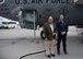 Mayor Kieran O'Hanlon of Limerick, Ireland, and his aide pose outside of a KC-135 Stratotanker after a orientation flight May 19, 2017, at Fairchild Air Force Base, Washington. Limerick is a sister city to Spokane.
(U.S. Air Force Photo / Airman 1st Class Ryan Lackey)