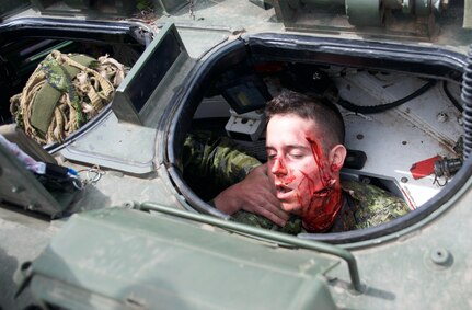 A role player acts as a simulated casualty on a medevac mission in order to evaluate the efficiency and response time of Canadian Army medics of the 2nd Canadian Mechanized Brigade Group as part of Maple Resolve 17. Maple Resolve is the Canadian Army's premiere brigade-level validation exercise running May 14-29 at Camp Wainwright, Alberta, Canada. The role players fulfill an integral part for the training, allowing the Soldiers to react to life-like, real-time situations ranging from medevac, hostile enemies and media engagements.

As a part of the exercise, the U.S. Army is providing a wide array of combat and support elements. These elements include sustainment, psychological operations, public affairs, aviation and medical units. Readiness is the U.S. Army Reserve's number one priority. Reserve units participating in Maple Resolve 17 will sharpen individual skill sets while enhancing overall unit readiness.