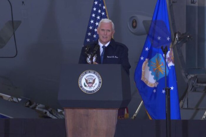 Vice President Mike Pence and the Second Lady visit Wright-Patterson AFB on Armed Forces Day, May 20, 2017. Video Screen Shot