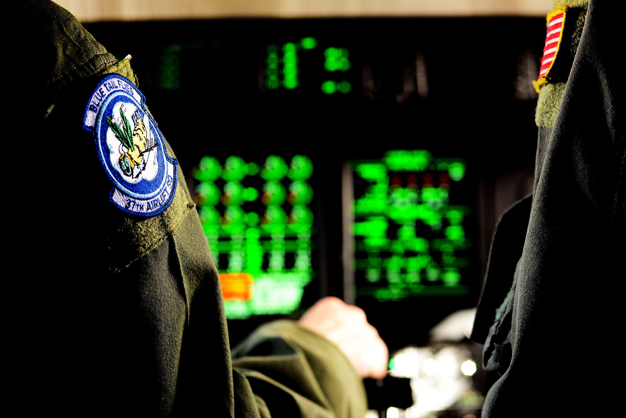 Pilots assigned to the 37th Airlift Squadron, 86th Airlift Wing, Ramstein Air Base, Germany, conduct pre-flight systems checks prior to a sortie in support of exercise Juniper Falcon May 14, at Nevatim Air Force Base, Israel. Juniper Falcon 17 represents the combination of several bi-lateral component exercises with Israel Defense Forces that have been executed annually since 2011. These exercises were combined to increase joint training opportunities and capitalize on transportation and cost efficiencies gained by aggregating forces. (U.S. Air Force photo/ Tech. Sgt. Matthew Plew)