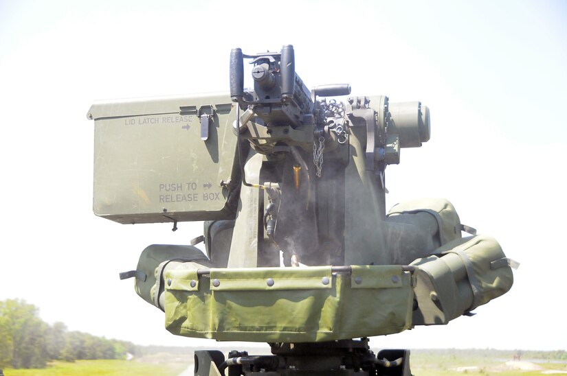 Spent ammunition expels from a M2 .50 caliber machine gun May 19 during live-fire qualifications at Joint Base McGuire-Dix-Lakehurst, New Jersey.  Various U.S. Army Reserve chemical, biological, radiological and nuclear specialist units were participating in the exercise.