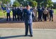 Senior Master Sgt. Michael Salmon, 628th Security Forces Squadron superintendent, stands at parade rest in front of a flight of defenders at Joint Base Charleston, S.C, May 15, 2017. A ceremony was held during Police Week to honor fallen security forces members.