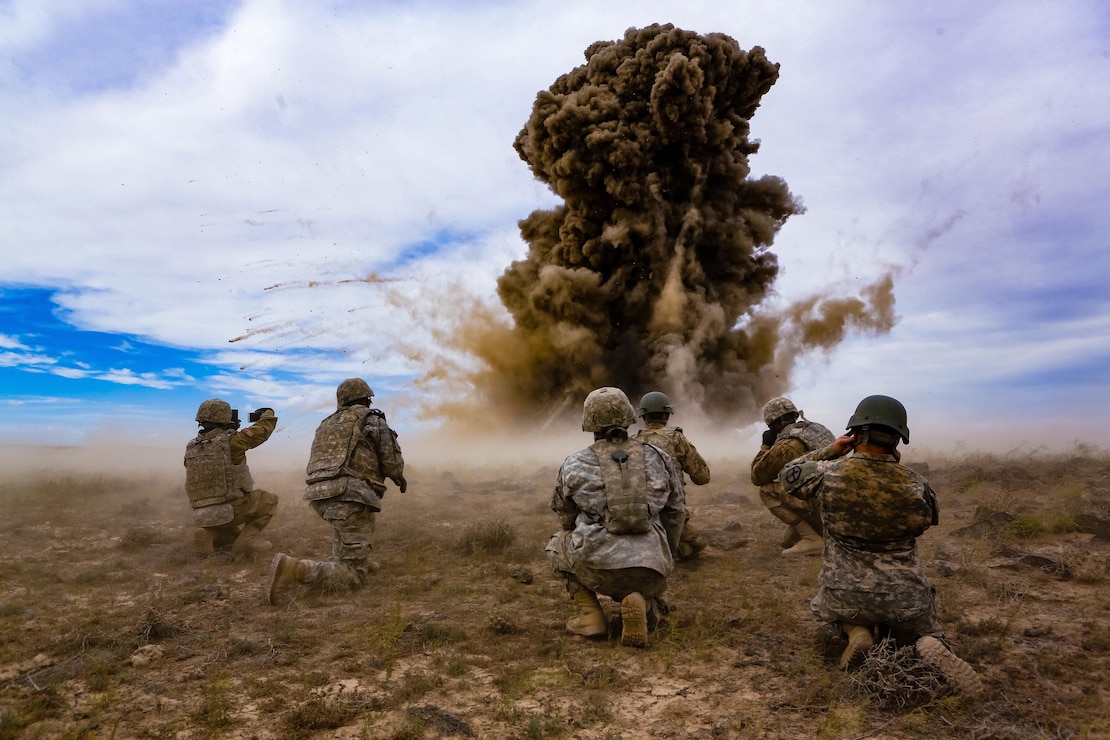 Soldiers from the 321st Engineer Battalion, 301st Maneuver Enhancement Brigade, go through explosives training Orchard Combat Training Center, Idaho June 18, 2016. The U.S. Army Engineering and Support Center, Huntsville is the designated the Range and Training Land Program Mandatory Center of Expertise and assists the Department of the Army and installations in planning, site development, programming and design of ranges.
