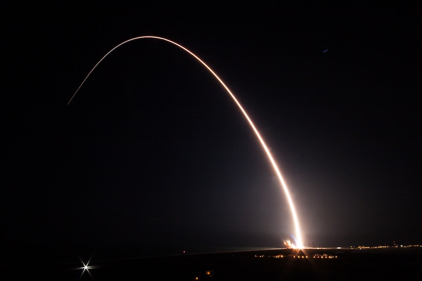 The Air Force successfully launched the ninth Boeing-built Wideband Global SATCOM satellite aboard a United Launch Alliance Delta IV Evolved Expendable Launch Vehicle from Space Launch Complex 37B, Cape Canaveral Air Force Station, Florida, March 18, 2017.WGS satellites play an integral part in the strategic and tactical coordination of military operations. With this launch, WGS-9 will significantly enhance the WGS constellation by providing increased communication capacity and coverage. Courtesy photo by United Launch Alliance