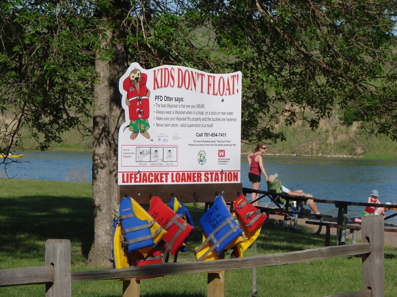 Life jacket loaner station.