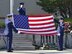 Osan Base Honor Guard members perform a flag folding presentation during a Memorial Retreat Ceremony at Osan Air Base, Republic of Korea, May 19, 2017. During the ceremony, members of the 51st Security Forces Squadron, Air Force Office of Special Investigations, Republic of Korea Air Force Military Police, and the Korean National Police honored their fallen members. (U.S. Air Force photo by Staff Sgt. Alex Fox Echols III)