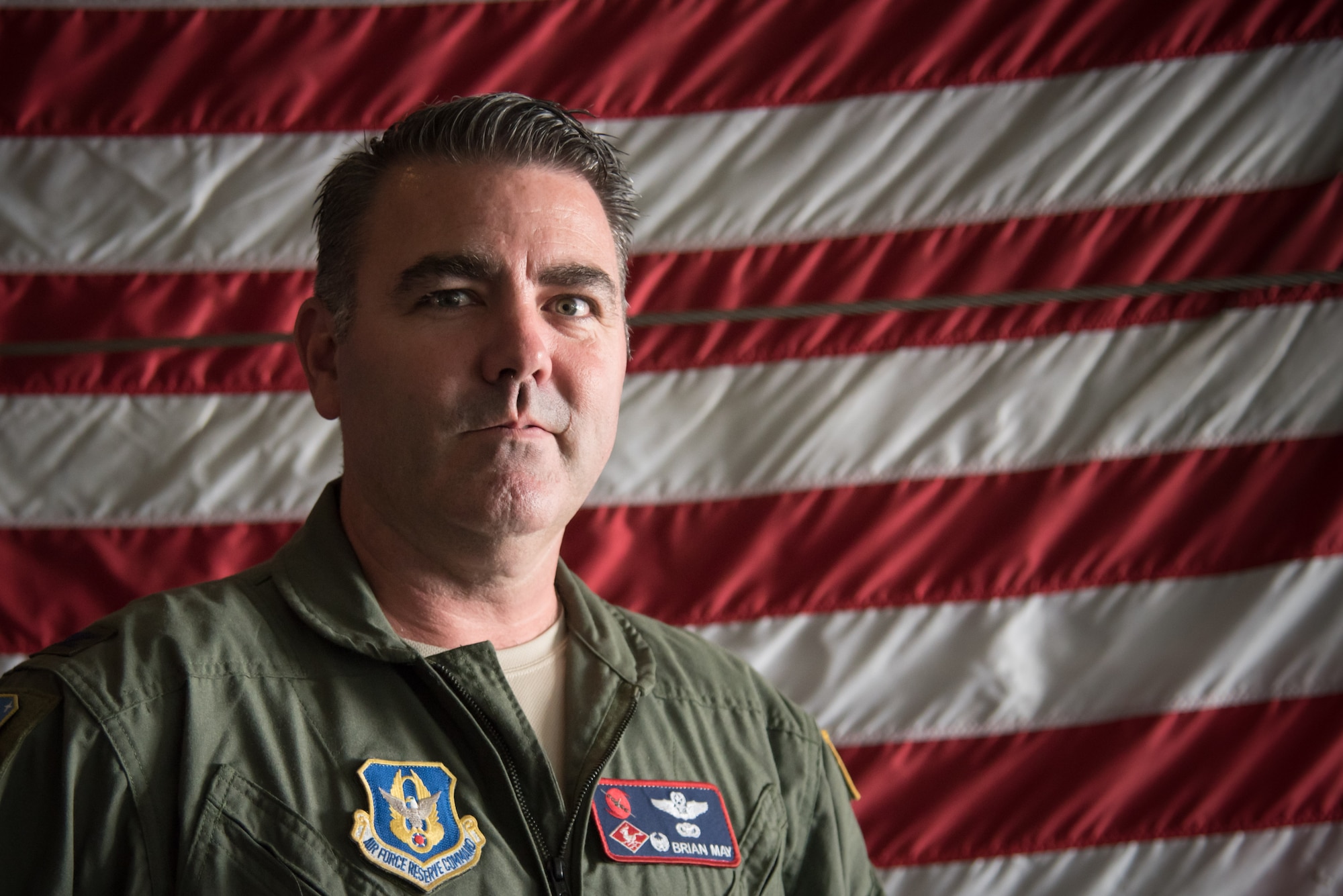 Col. Brian May, 403rd Operations Group commander, poses for a photo on board a C-130J Super Hercules aircraft May 4, 2017 at Keesler Air Force Base Mississippi. (U.S. Air Force photo/Staff Sgt. Heather Heiney)
