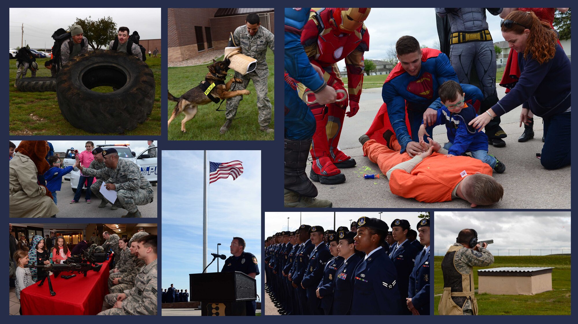 The 28th Security Forces Squadron hosted multiple events around Ellsworth in honor of National Police Week, which ran May 15 through 19 at Ellsworth Air Force Base, S.D. Honoring the service and sacrifice of military and civilian law enforcement officers, events around the base included a memorial retreat ceremony, parade, various competitions, tournaments, and demonstrations. (U.S. Air Force picture story by Airman 1st Class Donald C. Knechtel)