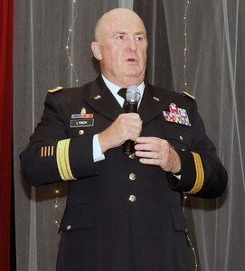 Retired Army Lt. Gen. Rick Lynch, guest speaker, speaks to future service members, their families, educators, business leaders, and the military during Our Community Salutes-San Antonio’s 6th Annual “A Night in Your Honor” held in the Rosenberg Sky Room at the University of the Incarnate Word.