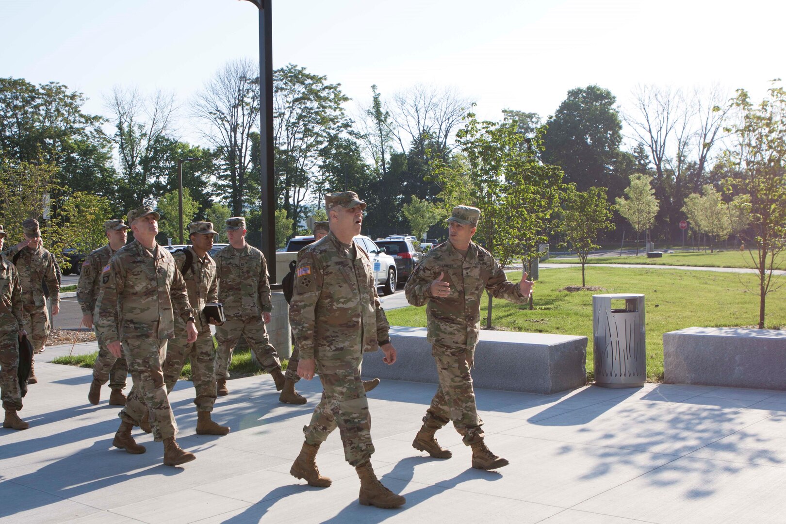 Army Gen. Gustave F. Perna visited DLA Distribution May 18. Perna’s previous visit was to the prior headquarters building and this visit marked his first visit to the new headquarters building. 