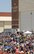 A massive crowd and food booths are shown in front of the large hangar which is home to the 10th Flight Test Squadron, Air Force Reserve Command, during Tinker's Star Spangled Salute air show May 21, 2017, Tinker Air Force Base, Oklahoma. The Saturday crowd topped 100,000 people to set an attendance record. (U.S. Air Force photo/Greg L. Davis)