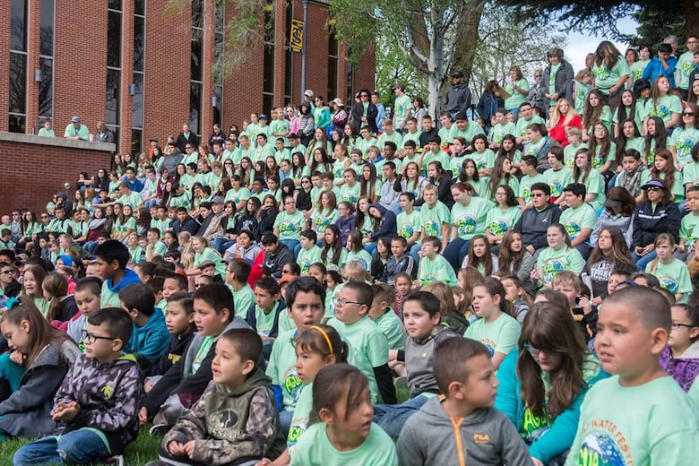 TRINIDAD, COLO. – Over 1,500 children from kindergarten to 12th grade attended the Trinidad Water Festival, May 18, 2017. Three District employees from the Trinidad Dam project office presented to more than 200 participating students during the festival. 