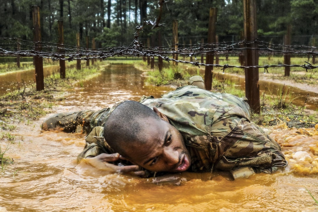 A paratrooper participates in the Best Squad Competition as part of All American Week at Fort Bragg, N.C., May 23, 2017. The week celebrates the 82nd Airborne Division with events for the division's soldiers and veterans. Army photo by Sgt. Jesse Leger