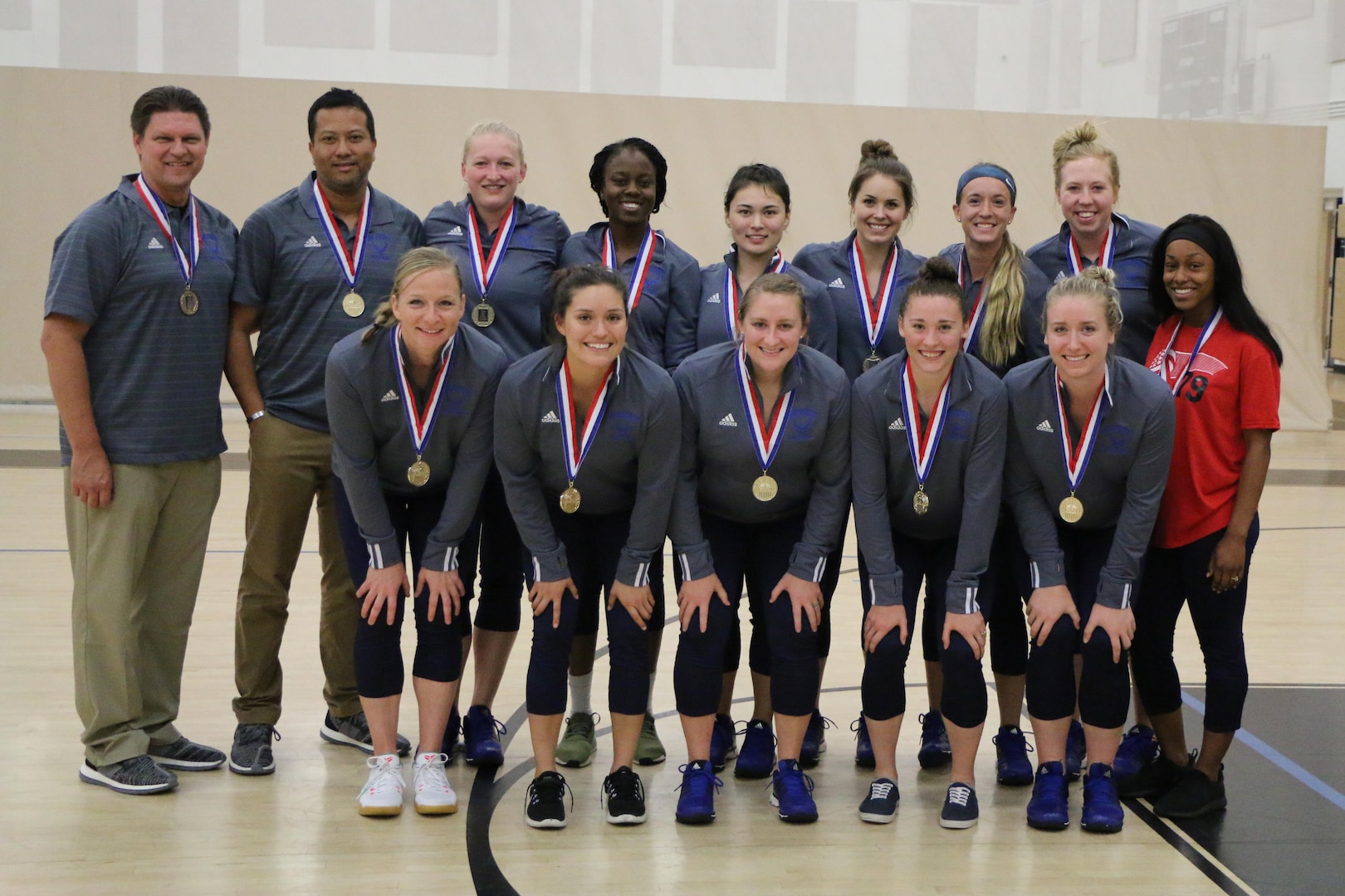 Air Force captures gold during the 2017 Armed Forces Women's Volleyball Championship at Naval Station Mayport, Florida on 20 May, after going 5-1 against the Navy and Army.