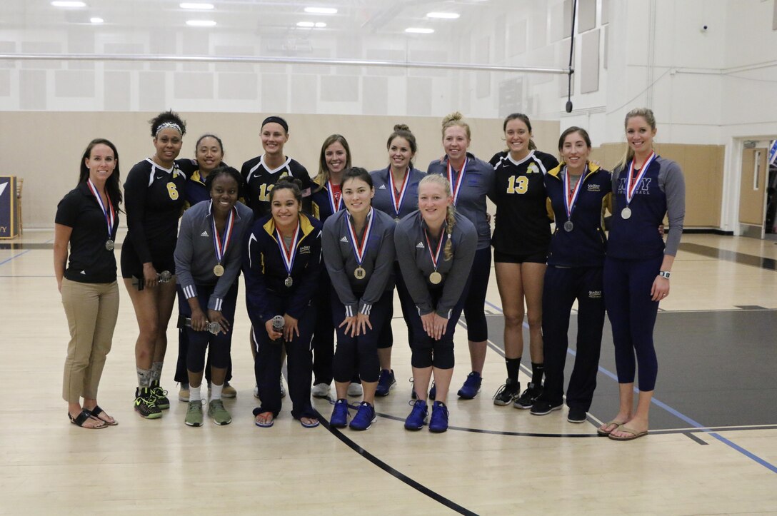 Your 2017 U.S. Armed Forces Women's Volleyball Team.  Selections made immediately following the last match of the 2017 Armed Forces Women's Volleyball Championship at Naval Station Mayport, Florida held 17-21 May.  Team members include:
1LT Megan Wilton, Army
HN Denise Altualevao, Navy
2d Lt Felicia Clement, Air Force
PO3 Angelina Pulu, Navy
SGT Latoya Marshall, Army
ENS Kirsten Kelso, Navy
SN Mary Lavery, Coast Guard 
Capt Abby Hall, Air Force
1st Lt Maiya Perich, Air Force
Capt Carolyn Kurtz, Air Force
2d Lt Taylor Parker, Air Force
1LT Molly McDonald, Army
Head Coach Ms. Kara Lanteigna, Navy
Asst. Coach Ms. Anna Renton, Navy