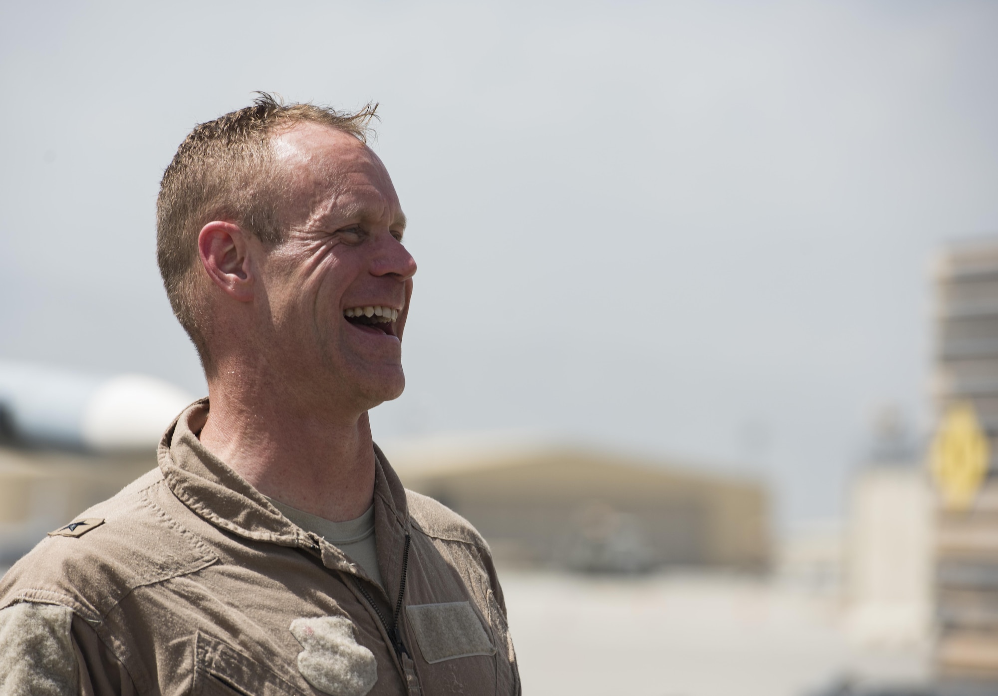 Brig. Gen. Jim Sears, commander of the 455th Air Expeditionary Wing, conducted his fini flight out of Bagram Airfield, Afghanistan, May 22, 2017. During the flight, Sears patrolled the skies with his wingman, engaging enemy ground forces from above to support coalition and Afghan troops. Sears is a decorated pilot, flying in the C-130E Hercules, T-3A Firefly, T-38C Talon and F-16 Fighting Falcon. (U.S. Air Force photo by Staff Sgt. Benjamin Gonsier)