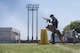 A Tokyo Metropolitan Police Department K-9 unit jumps a barricade during a Police Week K-9 Unit tactical obstacle course competition, May 19, 2017, at Yokota Air Base, Japan. The competition included members of the Tokyo Metropolitan Police Department, 374th Security Forces Squadron and U.S. Army competitors. (U.S. Air Force photo by Airman 1st Class Donald Hudson)