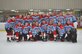 The 552nd Air Control Wing Canadian Detachment team lines up with the CAN/US Cup after defeating the Americans 5-1 in the ninth annual match-up at the Blazers Ice Center in Oklahoma City on May 12.  The series is now 6-3 Americans.