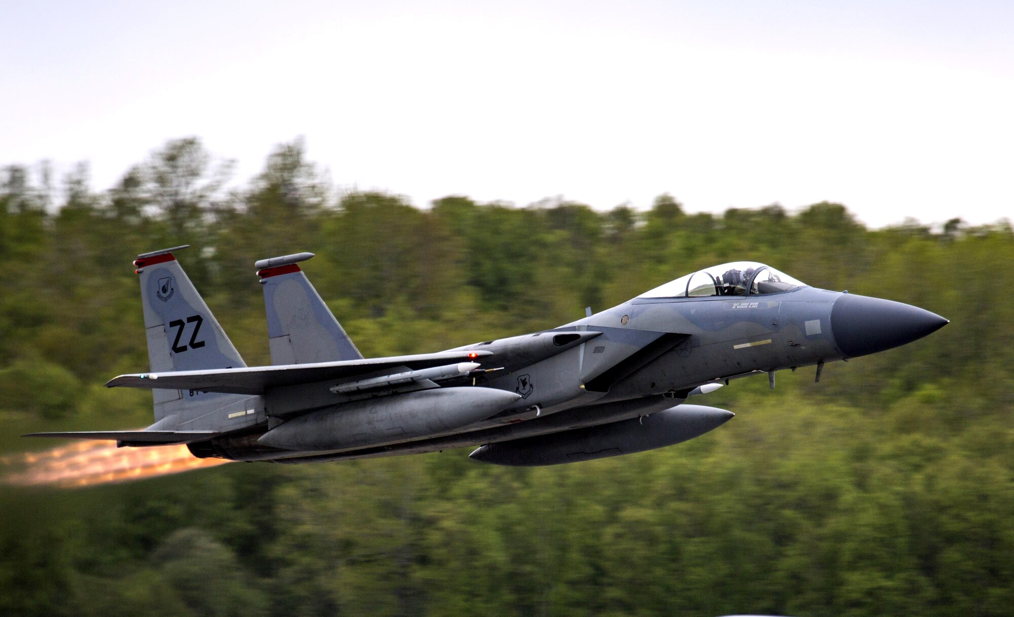 An F-15C Fighting Eagle assigned to the 67th Fighter Squadron conducts flight operations during exercise Distant Frontier on Joint Base Elmendorf-Richardson, Alaska, May 18, 2017. Distant Frontier is a unit-level training iteration designed to sharpen participants’ tactical combat skills and develop interoperable plans and programs across the joint force. (U.S. Marine Corps Photo/1st Lt. Melissa M Heisterberg)