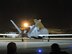 An RQ-4 Global Hawk makes an early morning arrival at Robins AFB, Ga. May 24, 2017. Its arrival marked the first time a Global Hawk has flown into an air logistics complex. (U.S. Air Force photo by Roland Leach)