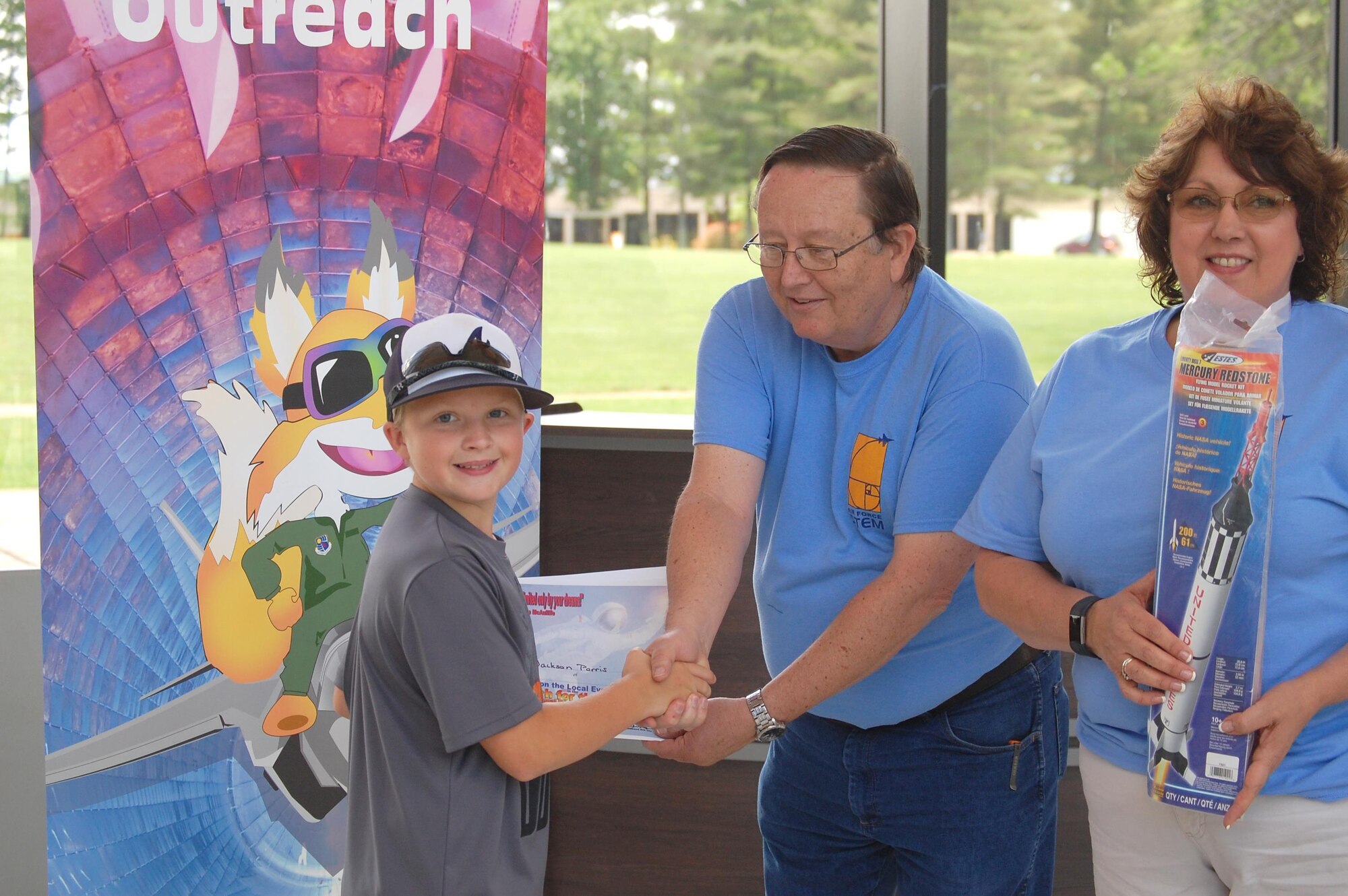 Out of all the students that competed in the local Reach for the Stars competition at the University of Tennessee Space Institute May 13, this year’s winner was Jackson Parrish, age 11 of Robert E. Lee Elementary School in Tullahoma. The winner is determined by who lands their rocket closest to the target, which is marked 30 feet downrange from the launch pad. (Photo provided)

