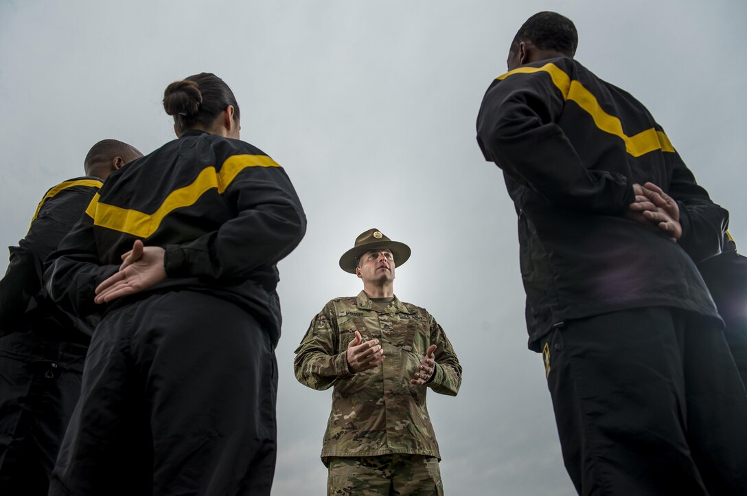 Sgt. 1st Class Joshua Moeller, U.S. Army Reserve drill instructor and the 2016 U.S. Army Noncommissioned Officer of the Year, participates in a marketing photo shoot organized by the Office of the Chief of Army Reserve at Fort Belvoir, Virginia, Feb. 14, to promote the U.S. Army Reserve. (U.S. Army Reserve photo by Master Sgt. Michel Sauret)