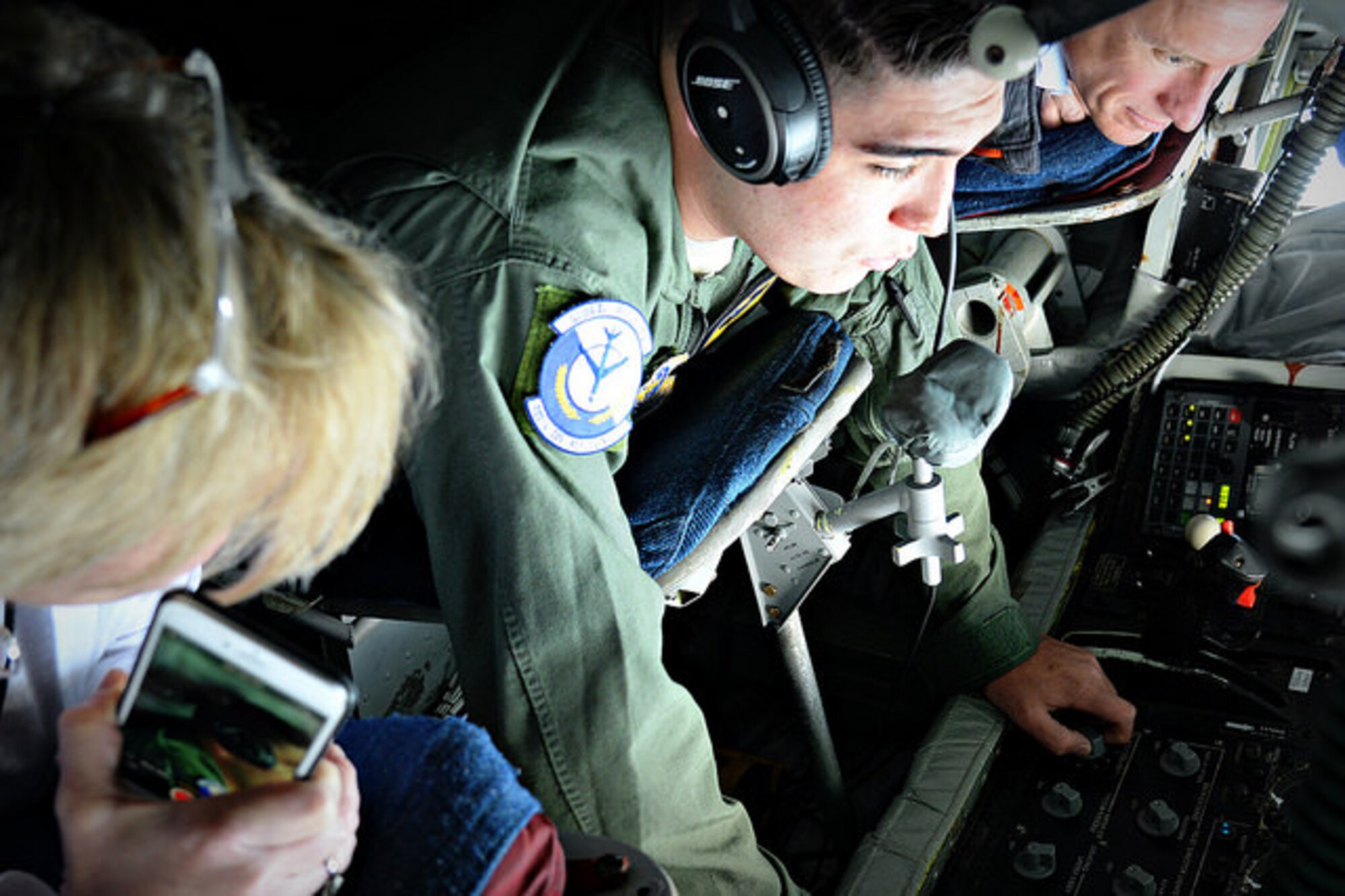 Senior Airman Alberto Ayala, 906th Air Refueling Squadron boom operator, shares how he’s able to refuel the fight with Scott Civics throughout the trip. The Scott Civics also got to witness a live refueling of two F-22s before heading home from MacDill and Tyndall AFBs.