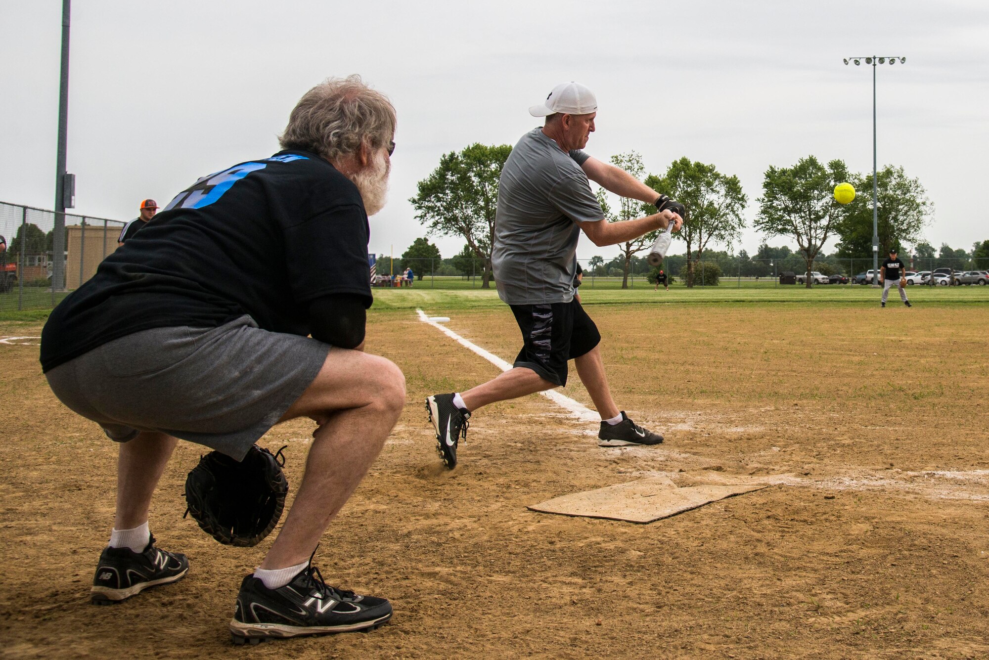 Scott's military police and first responders, along with law enforcement members from the surrounding communites, gathered together to play softball May 17 at Scott Air Force Base, Illinois. The gathering of everyone helped boost the comroderie with the base and local law enforcement. (U.S. Air Force photos/ Senior Airman Tristin English)