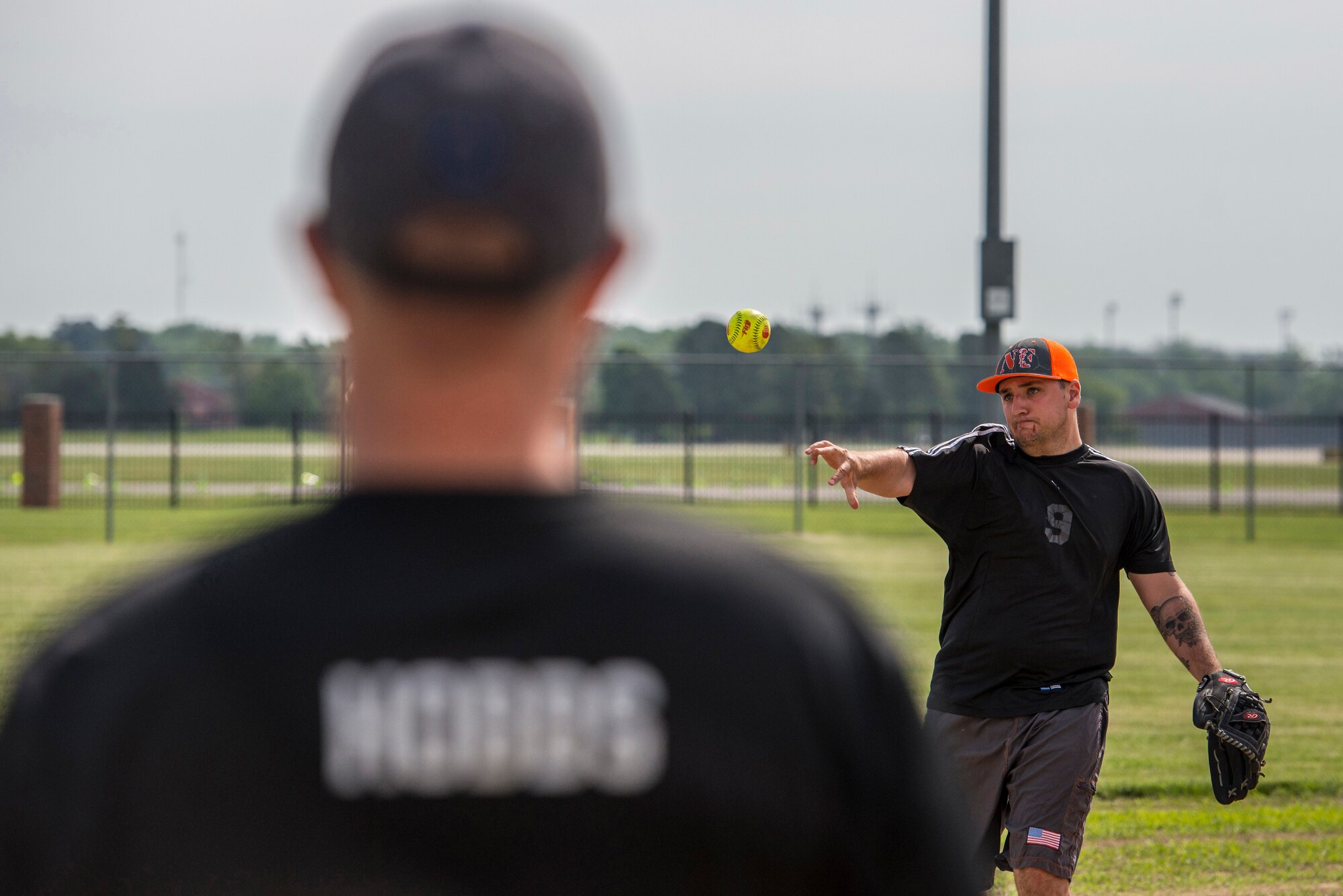 Scott's military police and first responders, along with law enforcement members from the surrounding communites, gathered together to play softball May 17 at Scott Air Force Base, Illinois. The gathering of everyone helped boost the comroderie with the base and local law enforcement. (U.S. Air Force photos/ Senior Airman Tristin English)