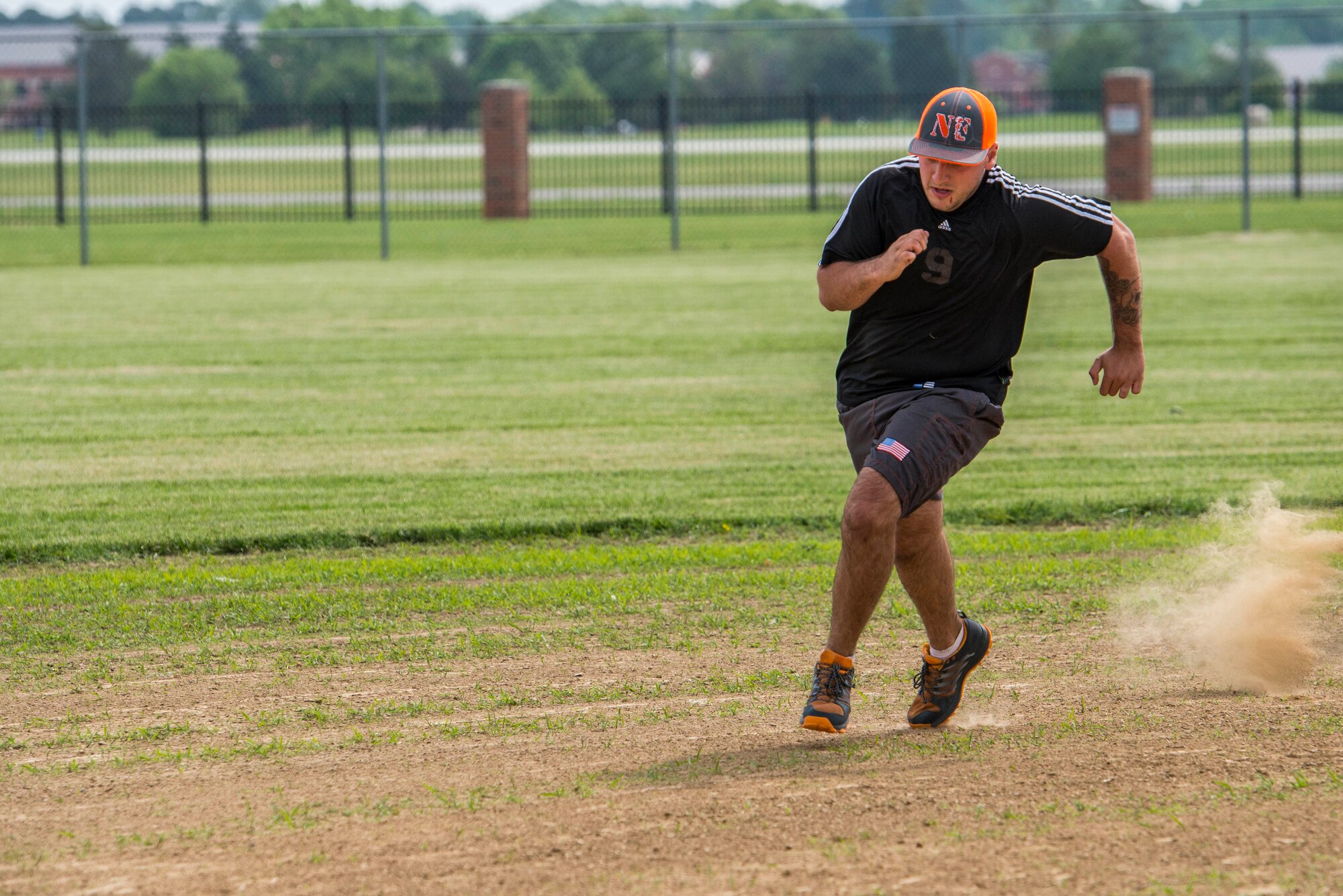 Scott's military police and first responders, along with law enforcement members from the surrounding communites, gathered together to play softball May 17 at Scott Air Force Base, Illinois. The gathering of everyone helped boost the comroderie with the base and local law enforcement. (U.S. Air Force photos/ Senior Airman Tristin English)