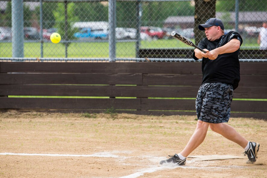 Scott's military police and first responders, along with law enforcement members from the surrounding communites, gathered together to play softball May 17 at Scott Air Force Base, Illinois. The gathering of everyone helped boost the comroderie with the base and local law enforcement. (U.S. Air Force photos/ Senior Airman Tristin English)