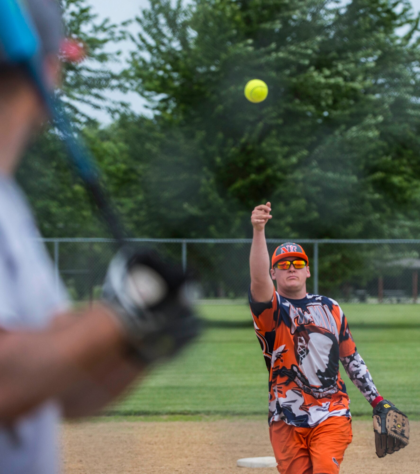 Scott's military police and first responders, along with law enforcement members from the surrounding communites, gathered together to play softball May 17 at Scott Air Force Base, Illinois. The gathering of everyone helped boost the comroderie with the base and local law enforcement. (U.S. Air Force photos/ Senior Airman Tristin English)