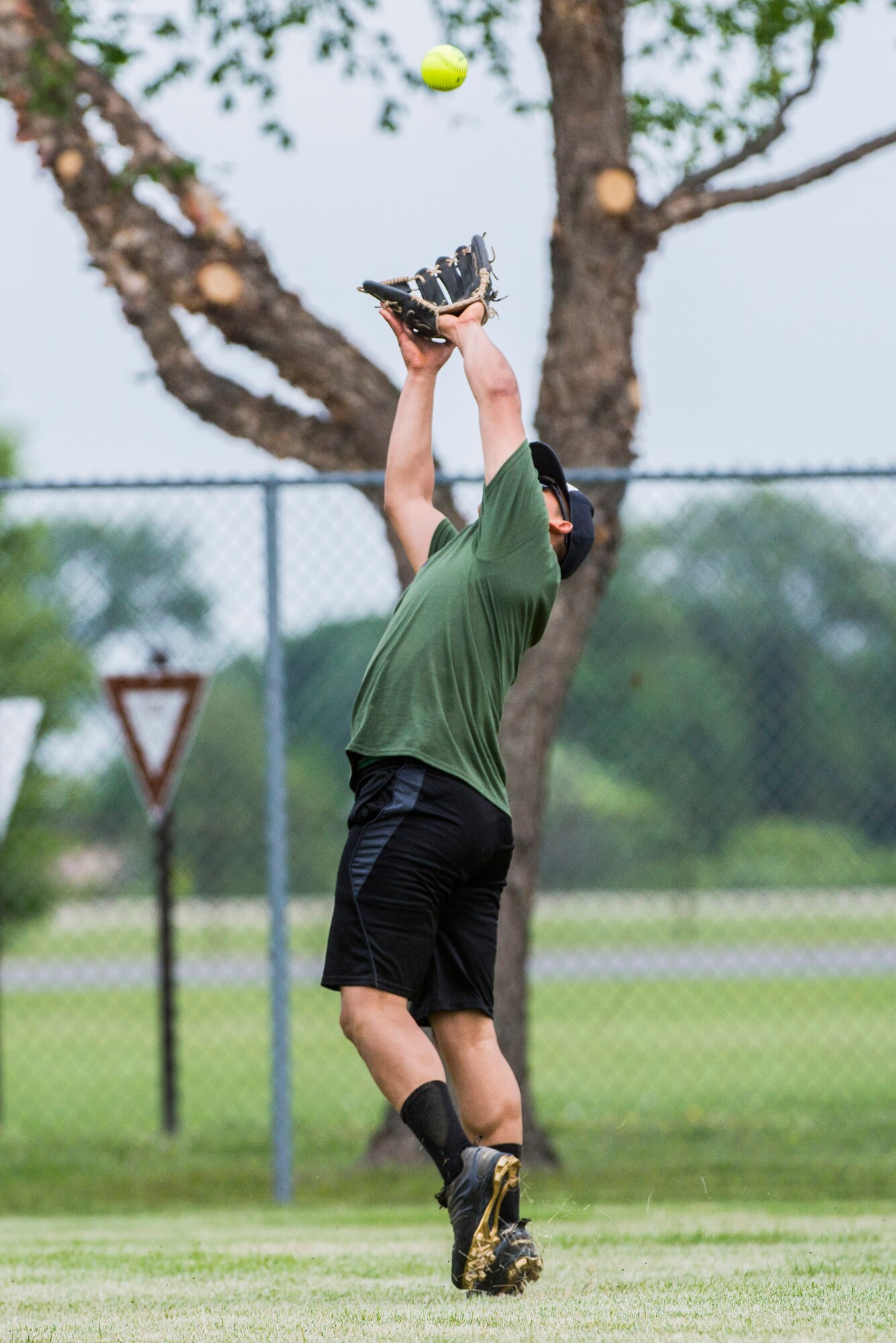 Scott's military police and first responders, along with law enforcement members from the surrounding communites, gathered together to play softball May 17 at Scott Air Force Base, Illinois. The gathering of everyone helped boost the comroderie with the base and local law enforcement. (U.S. Air Force photos/ Senior Airman Tristin English)