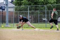 Scott's military police and first responders, along with law enforcement members from the surrounding communites, gathered together to play softball May 17 at Scott Air Force Base, Illinois. The gathering of everyone helped boost the comroderie with the base and local law enforcement. (U.S. Air Force photos/ Senior Airman Tristin English)