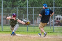 Scott's military police and first responders, along with law enforcement members from the surrounding communites, gathered together to play softball May 17 at Scott Air Force Base, Illinois. The gathering of everyone helped boost the comroderie with the base and local law enforcement. (U.S. Air Force photos/ Senior Airman Tristin English)