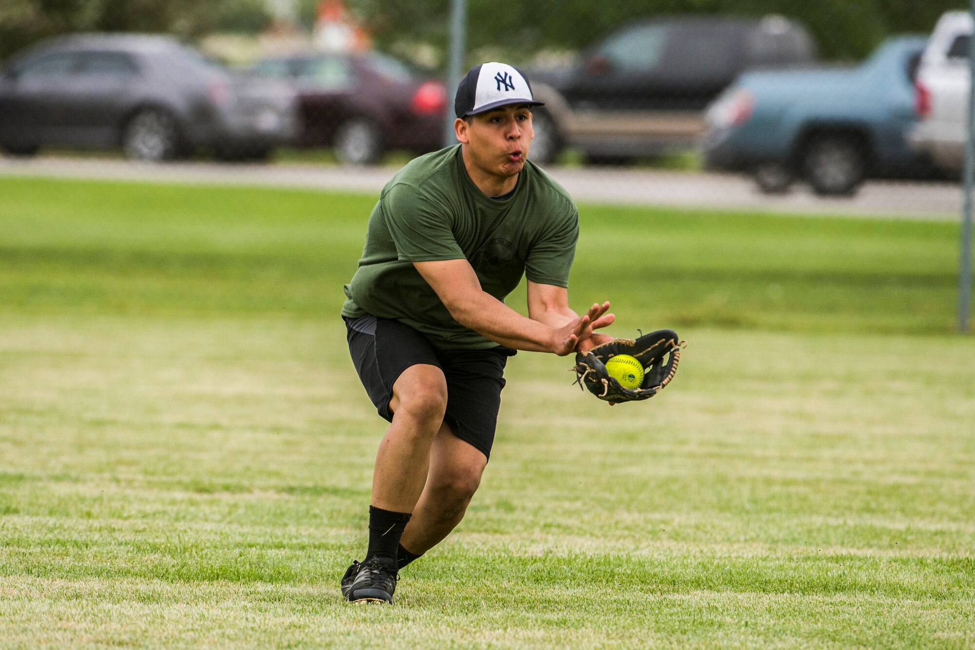 Scott's military police and first responders, along with law enforcement members from the surrounding communites, gathered together to play softball May 17 at Scott Air Force Base, Illinois. The gathering of everyone helped boost the comroderie with the base and local law enforcement. (U.S. Air Force photos/ Senior Airman Tristin English)