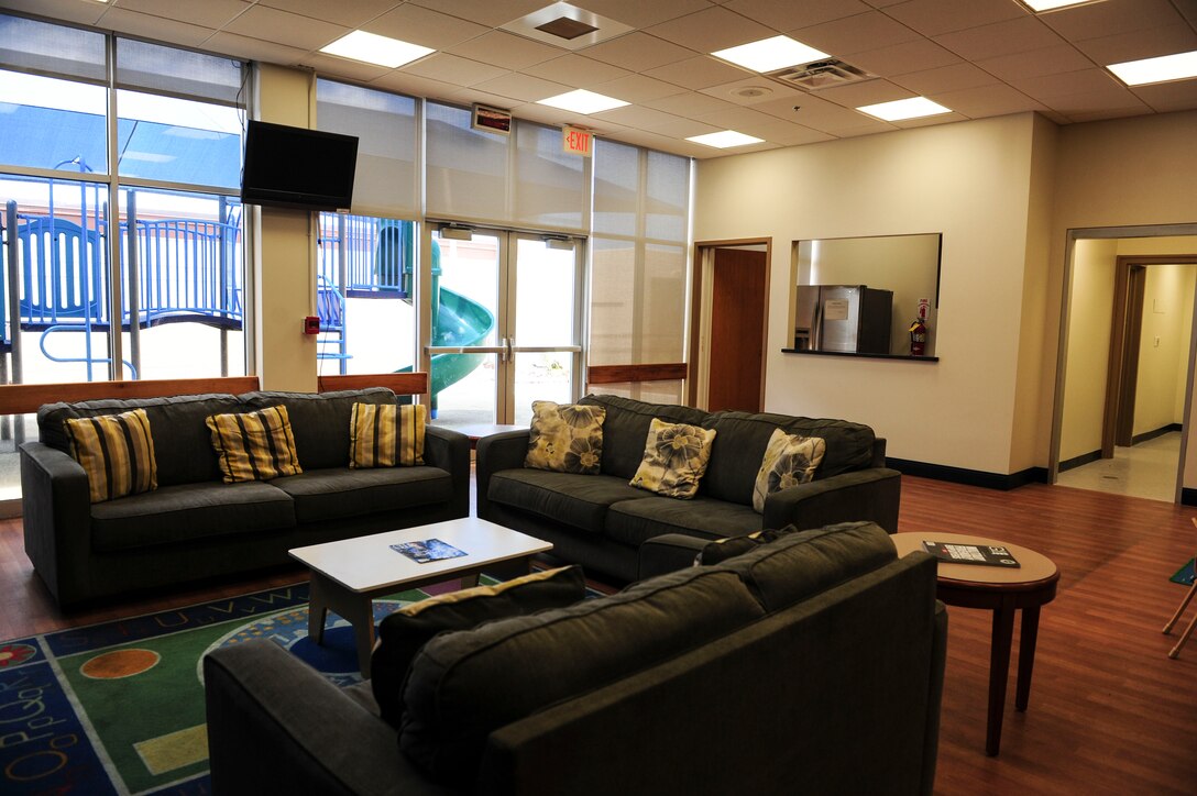 The 735th Air Mobility Squadron Space-A Passenger Terminal Phase I completed and features a family center with an outdoor play area, on Hickam Field, May 22, 2017. 
Space-A Passenger Terminal on Joint Base Pearl Harbor-Hickam, Hawaii, entered Phase II of its renovation plan.  Phase II involves the shutdown of the main concourse with services operating out of temporary tents. Anticipated completion of the $20.5 million dollar infrastructure project is set for Spring 2018. (U.S. Air Force photo by Tech. Sgt. Heather Redman)