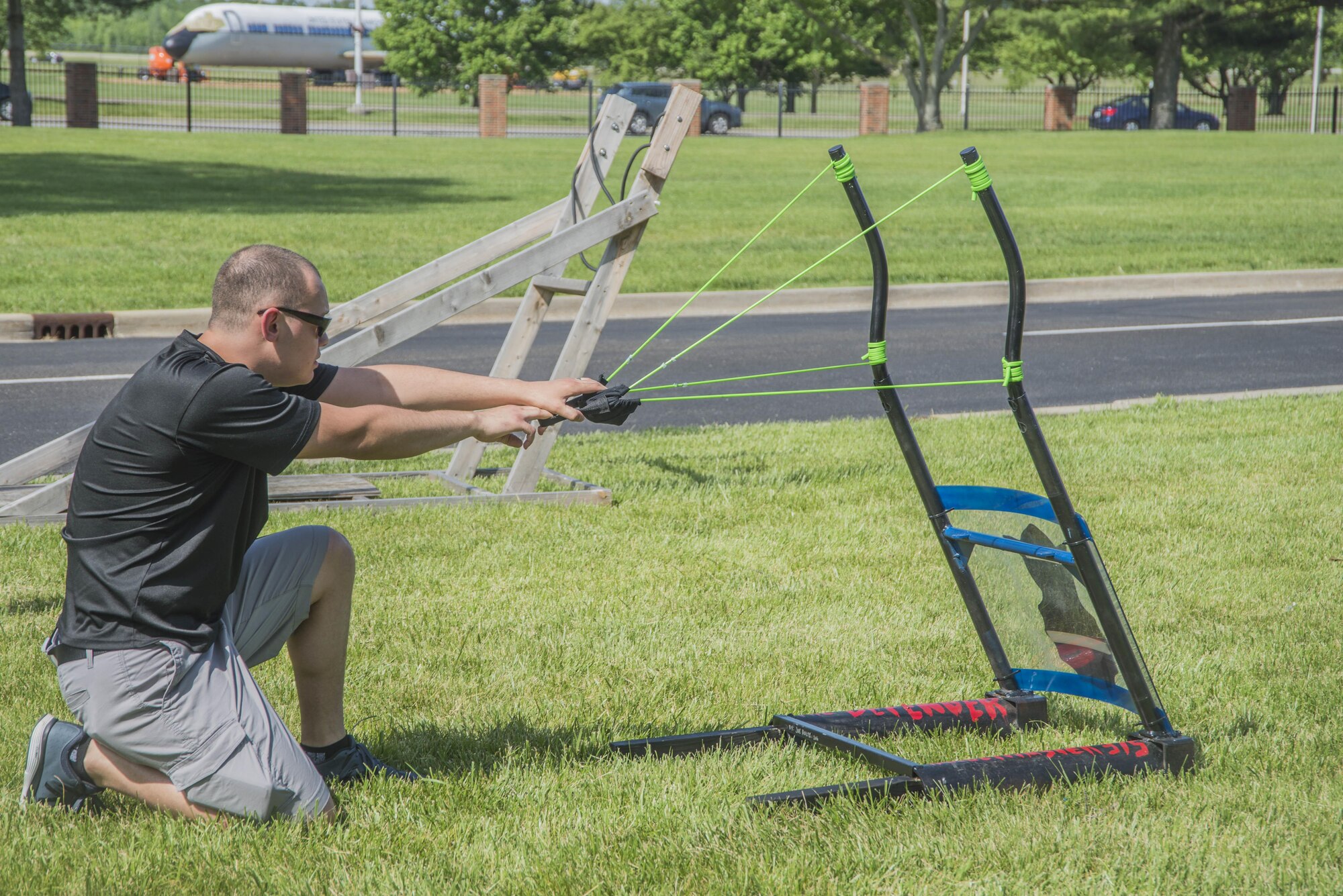 Scott Air Force Base kicked off spring with the annual Spring Fling on May 19. It gave members a chance to celebrate the base’s centennial anniversary with a day of baseball-themed activities, in an effort to enhance comprehensive Airman fitness. The event, which took place at the Scott Event Center, consisted of a whiffle ball home run derby, a speed pitch contest using a radar gun, and a unit slingshot competition. The Spring Fling also included children-friendly activities, such as face painting, a bounce house and other games.