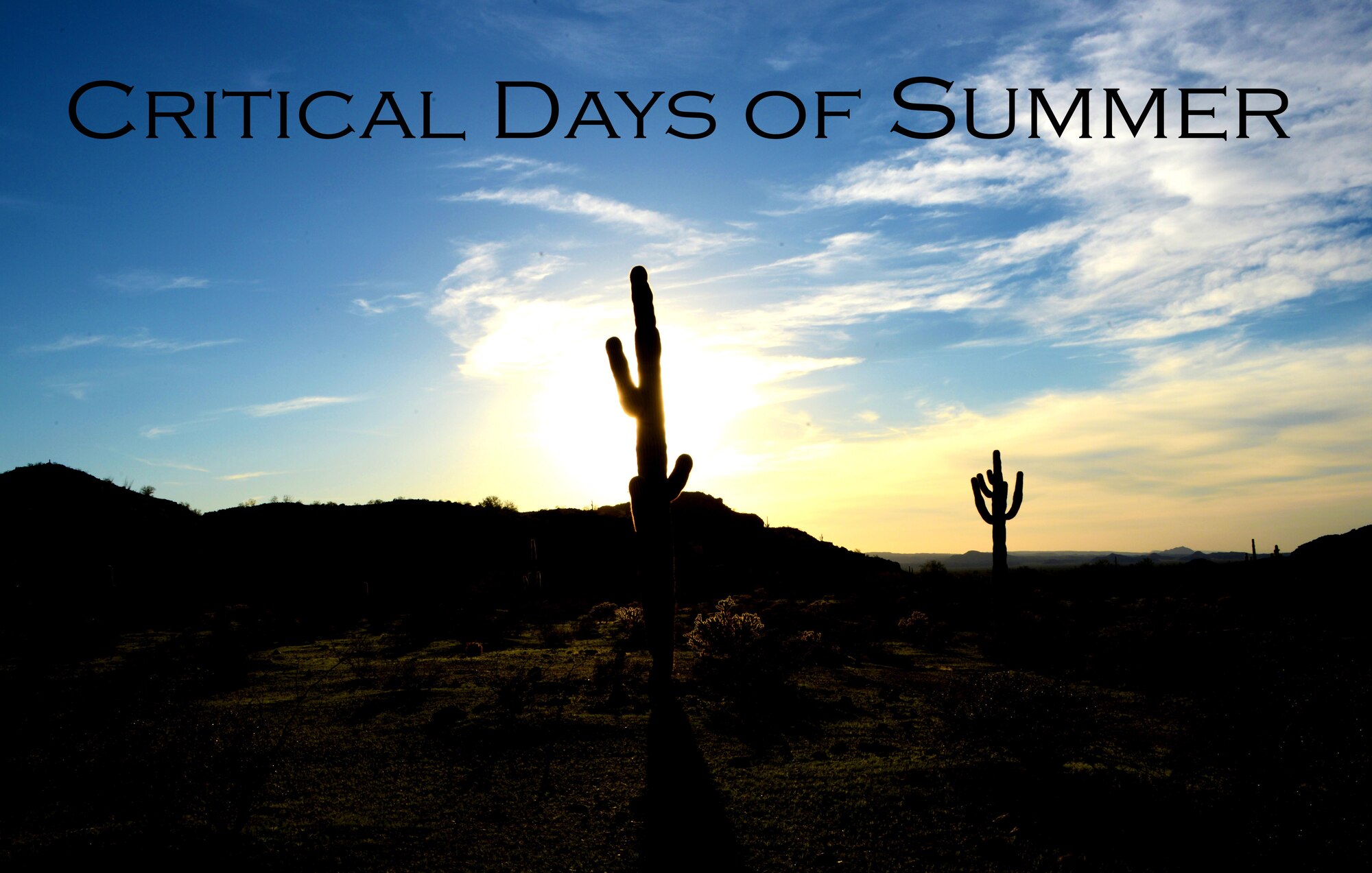 With summer approaching and temperatures on the rise, more people are active, traveling, and participating in various outdoor activities. Due to the increase in safety concerns that comes with this time, it has been named the ‘Critical Days of Summer’, and it starts on Memorial Day and ends on Labor Day. (U.S. Air Force photo illustration by Airman 1st Class Alexander Cook)