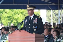 Gen. Vincent K. Brooks, United Nations Command, Combined Forces Command and United States Forces Korea commanding general, recognizes the sacrifices of U.S. and Korean service members during a Memorial Day ceremony at Knight Field, in front of the USFK headquarters near Seoul South Korea, South Korea, May 25. “It is because of their courage that we walk unencumbered by the yoke of tyranny.  The sacrifice they and their family have made to Korea is truly profound,” Gen. Brooks said. (U.S. Army photo by Staff Sgt. Steven Schneider)