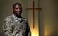 U.S. Air Force Tech Sgt. Jermain L. Smith a chaplain assistant assigned to the 407th Air Expeditionary Group, poses for a photo at the base chapel on May 24, 2017. (U.S. Air Force photo by Tech Sgt. Andy M. Kin)
