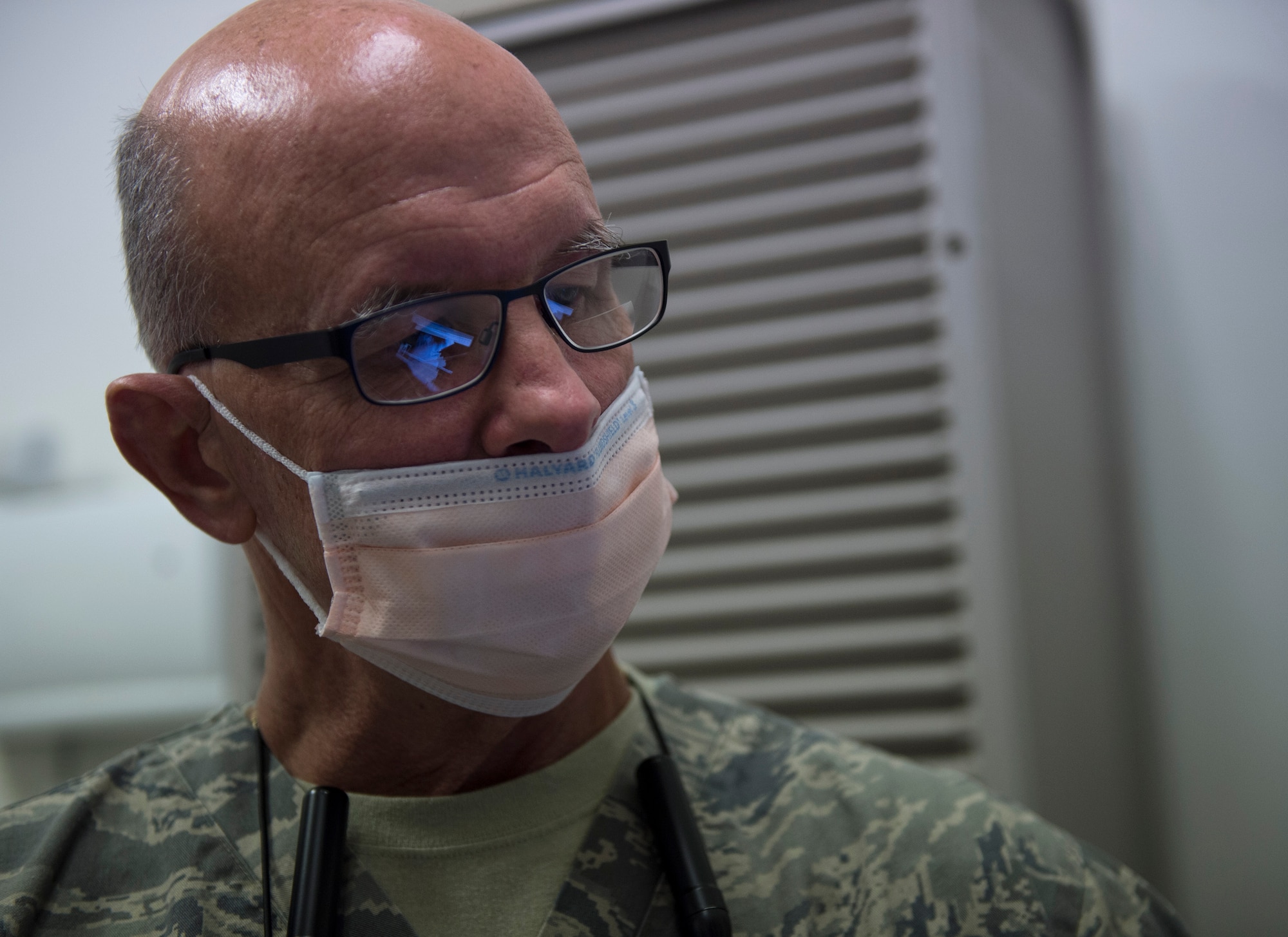 U.S. Air Force Lt. Col. Trent Payne, a dentist with the 379th Expeditionary Medical Operations Squadron, reviews a patient’s x-ray at Al Udeid Air Base, Qatar, May 15, 2017. Airmen assigned to the dental section provide a wide range of services to include examinations, diagnosis and basic treatments of problems relating to the tooth or the mouth. (U.S. Air Force photo by Tech. Sgt. Amy M. Lovgren)