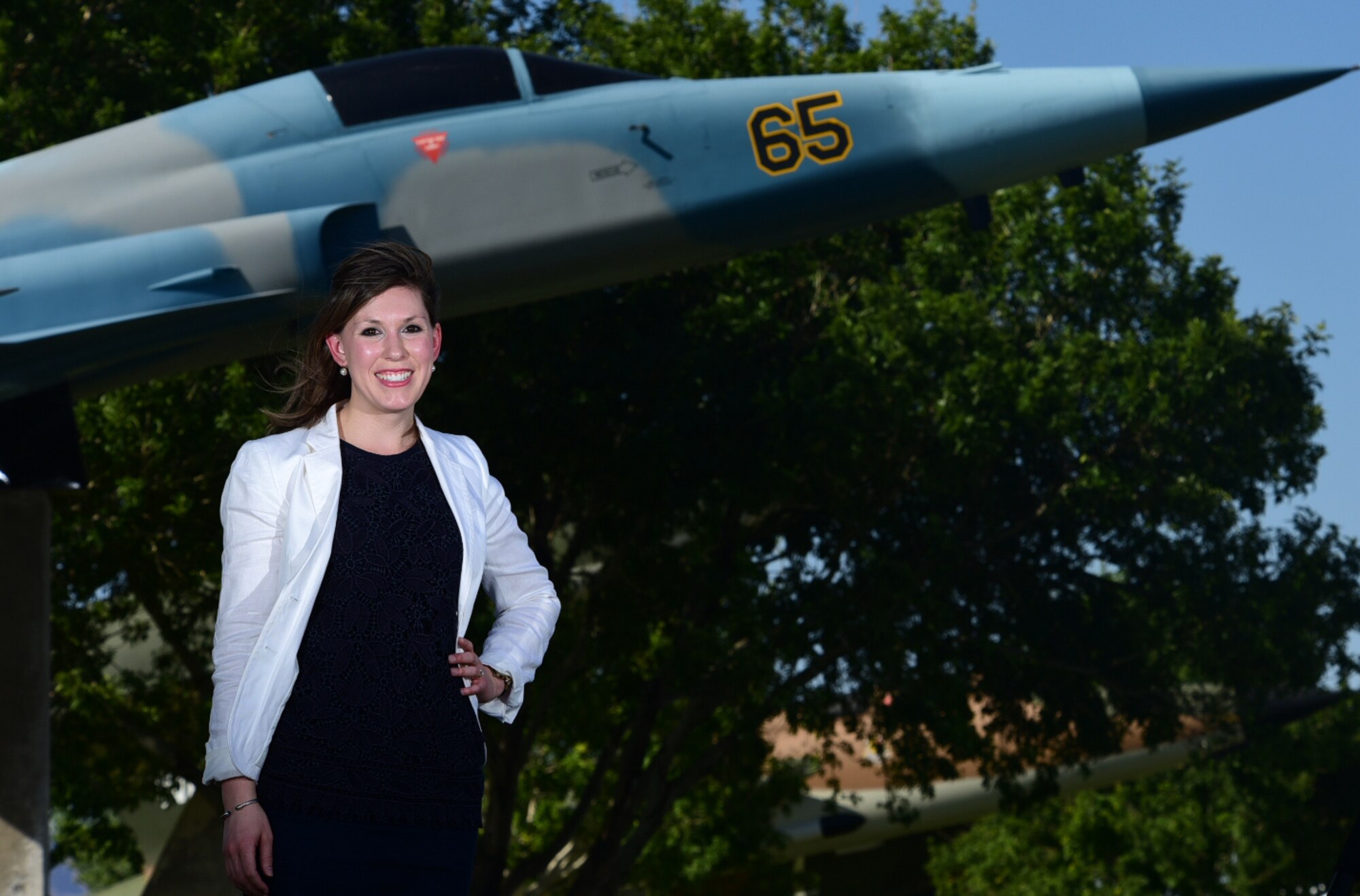 Meredith, 17th Attack Squadron key spouse, recently received the 432nd Wing Key Spouse of the Year, the Nellis/Creech/NTTR Key Spouse Excellence and the Presidential Volunteer Service Awards in 2016. She devotes her time to helping military spouses connect to employers through networking. (U.S. Air Force photo/Senior Airman Christian Clausen)