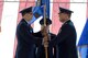 Maj. Gen. Christopher Bence (left), U.S. Air Force Expeditionary Center commander, presents the 627th Air Base Group guidon to Col. William Percival, 627th ABG commander during a change of command ceremony May 24, 2017, at Joint Base Lewis-McChord, Wash. Percival assumed command of the group from the outgoing commander Col. Will Phillips. (U.S. Air Force photo/Senior Airman Divine Cox)