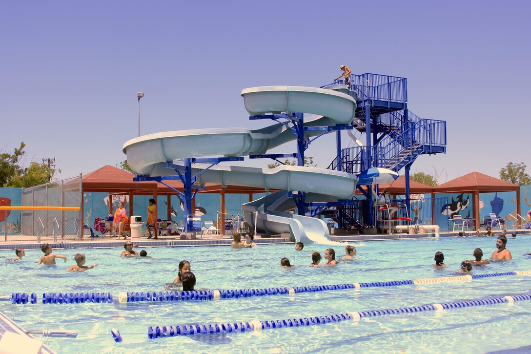 The Sonic Splash Pool at Edwards Air Force Base. (U.S. Air Force photo by Jet Fabara)
